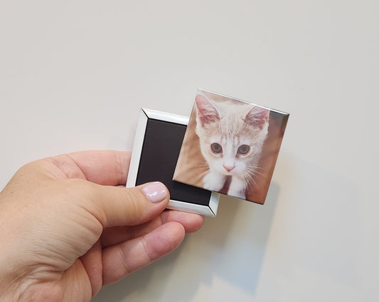 Set of Custom Personalized Photo Magnets (Square)