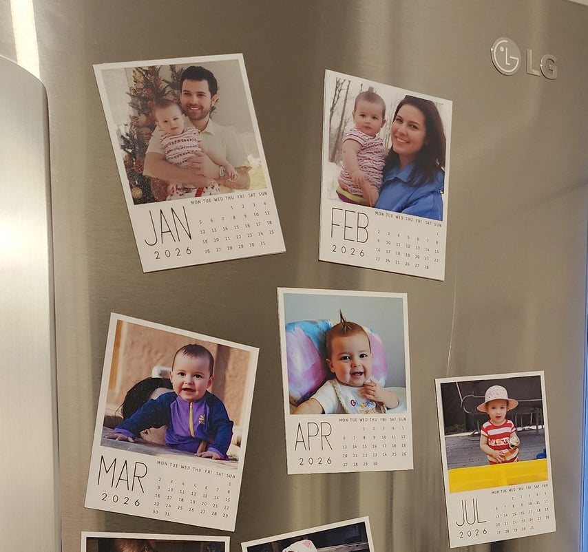 Personalized Photo Mini Monthly Calendar - Magnetic