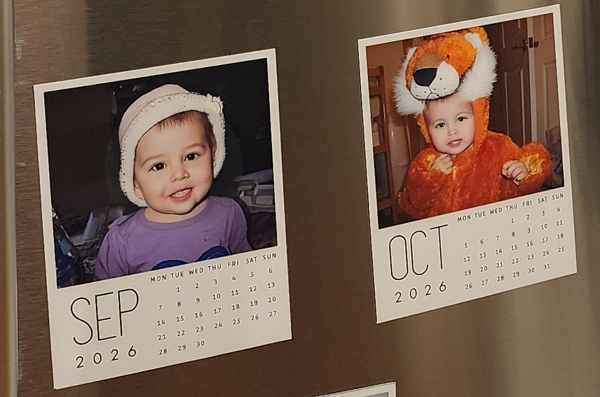 Personalized Photo Mini Monthly Calendar - Magnetic
